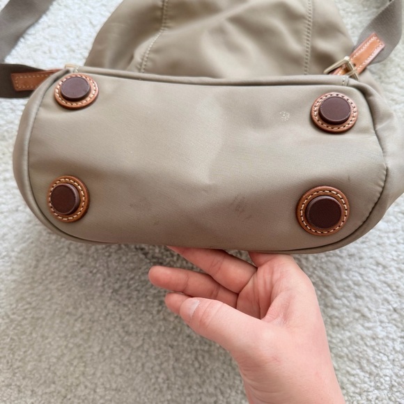 Dooney And Bourke Allie Nylon Beige Brown Leather Backpack Authentic main image 5